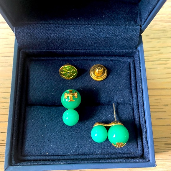 Tory Burch Green Pearl Earrings - Picture 1 of 1